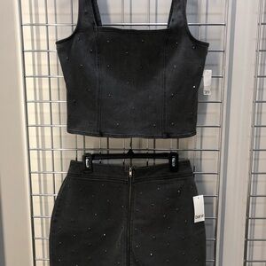 Bar III Black Mini Pencil Skirt Set for Cocktail Events